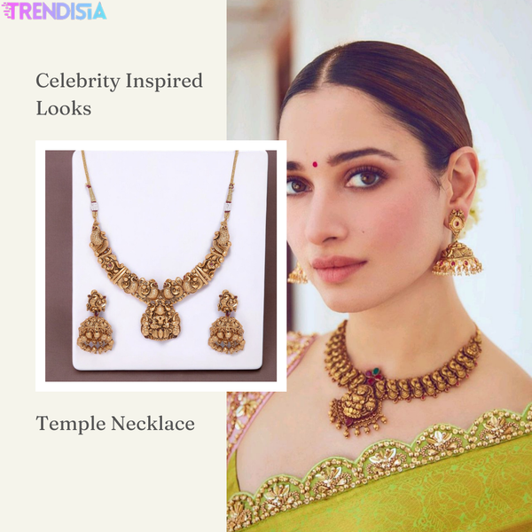 Gold-Plated Temple Laxmi Design Jewellery Set