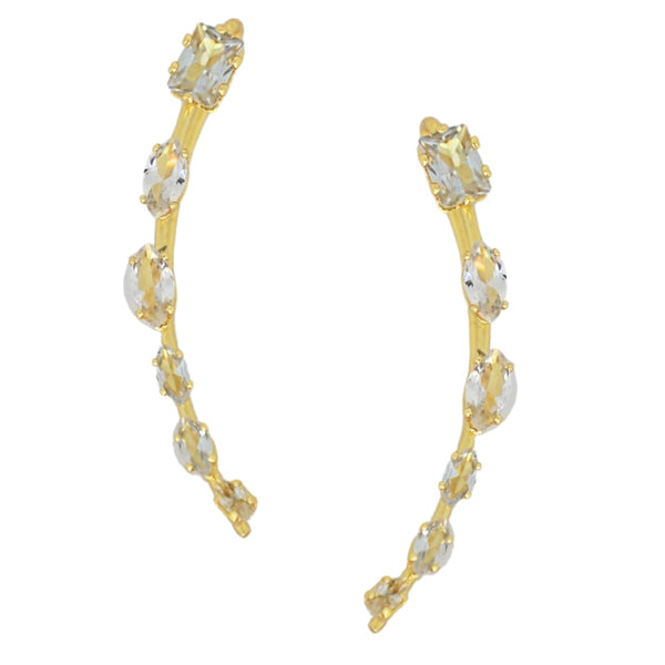 Crystal Earcuff Earrings for Women & Girls | Stylish Non-Pierced Ear Climber Jewelry | Elegant Accessory