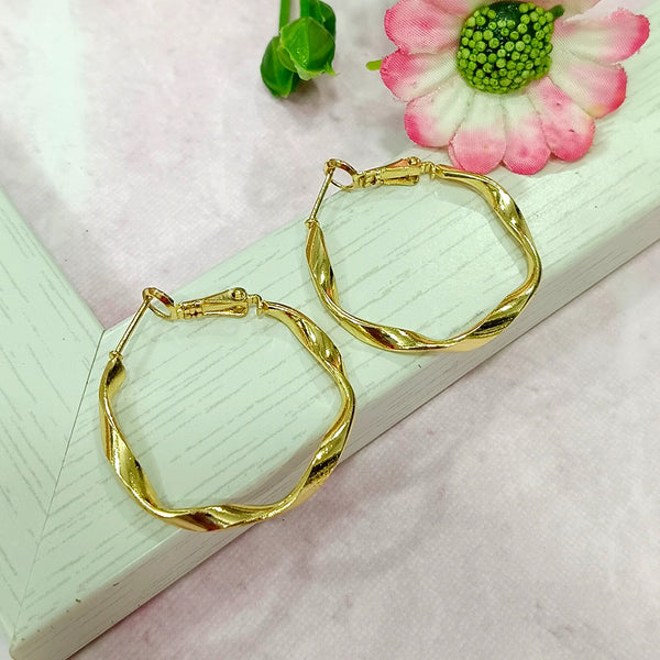 Elegant Twisted Gold Hoop Earrings - 18k Plated