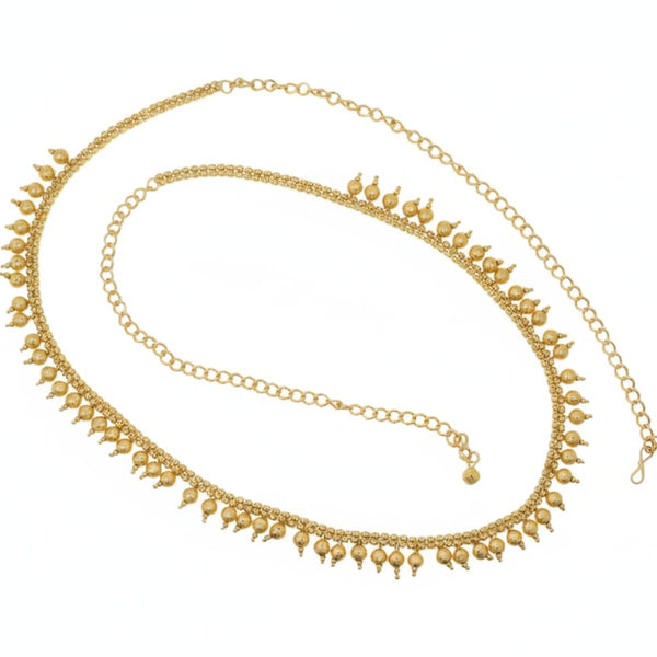 Gold Plated Pearl Kamarbandh for Women & Girls | Adjustable Waist Chain Belt for Saree, Lehenga, Bridal & Festive Ethnic Wear