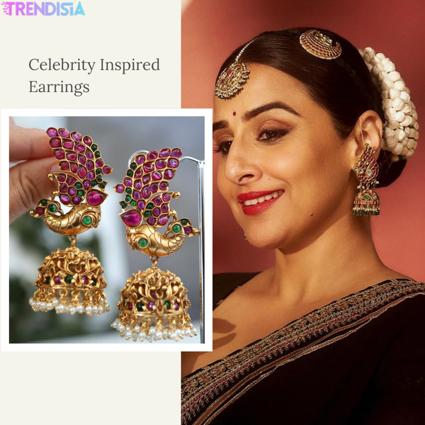 Gold-Plated Peacock Jhumki Earrings