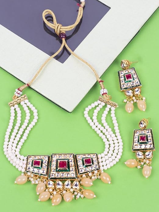 Gold Plated Embellished Choker Set