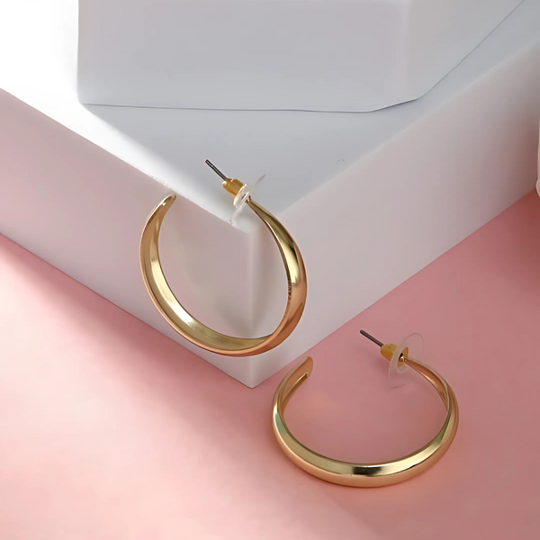Sleek Gold Minimalist Hoop Earrings