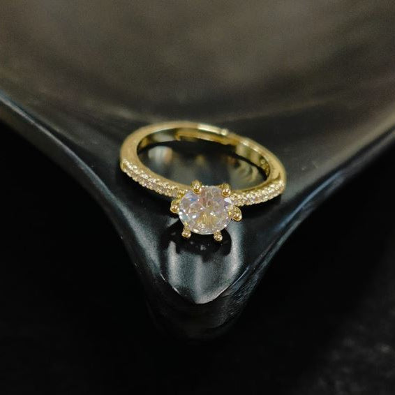 Gold/Silver Plated Cubic Zicronia Adjustable Finger Ring