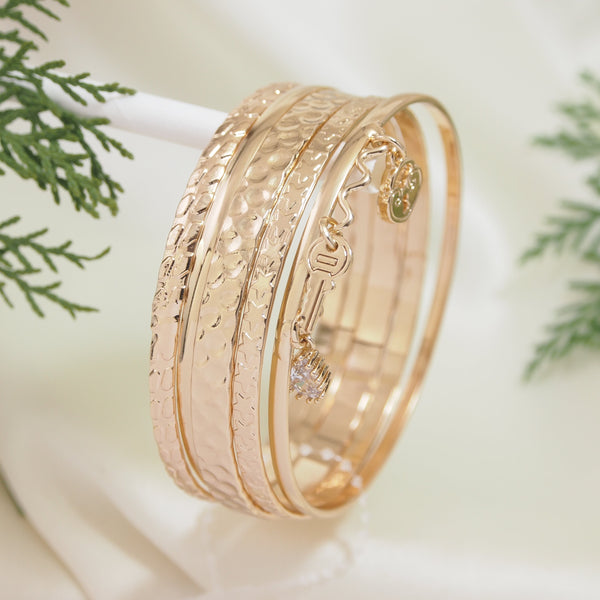 Gold Plated Charmed Set Bangle