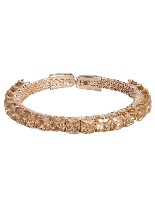 Crystal Mesh Cuff | Rose‑Gold Tennis Bracelet