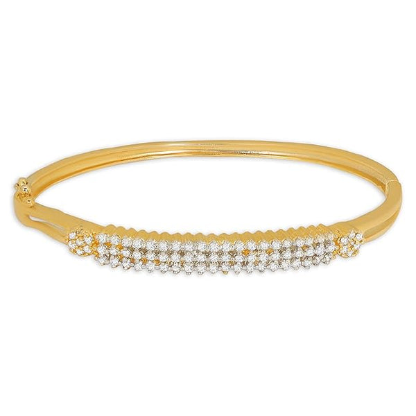 Elegant Gold-Plated Bangle Bracelet with Sparkling Crystal A