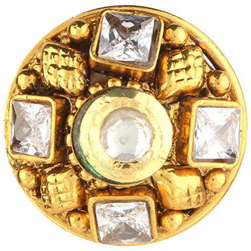 Gold-Plated Antique Traditional Kundan Pearl Rajasthani Borl