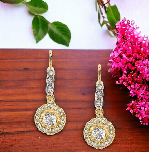 Trendisia Gold-Plated AD Studded Handcrafted Drop Earrings For Women & Girls - Trendisia