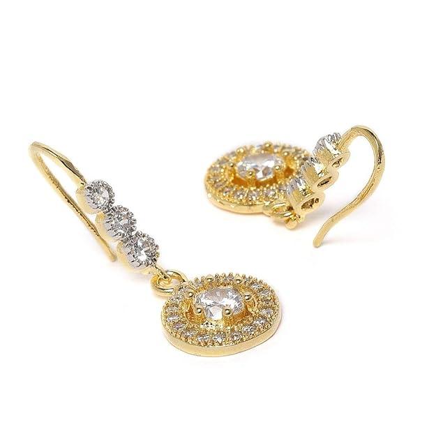 Trendisia Gold-Plated AD Studded Handcrafted Drop Earrings For Women & Girls - Trendisia