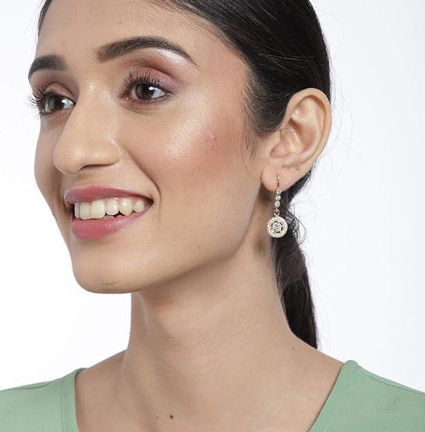 Trendisia Gold-Plated AD Studded Handcrafted Drop Earrings For Women & Girls - Trendisia