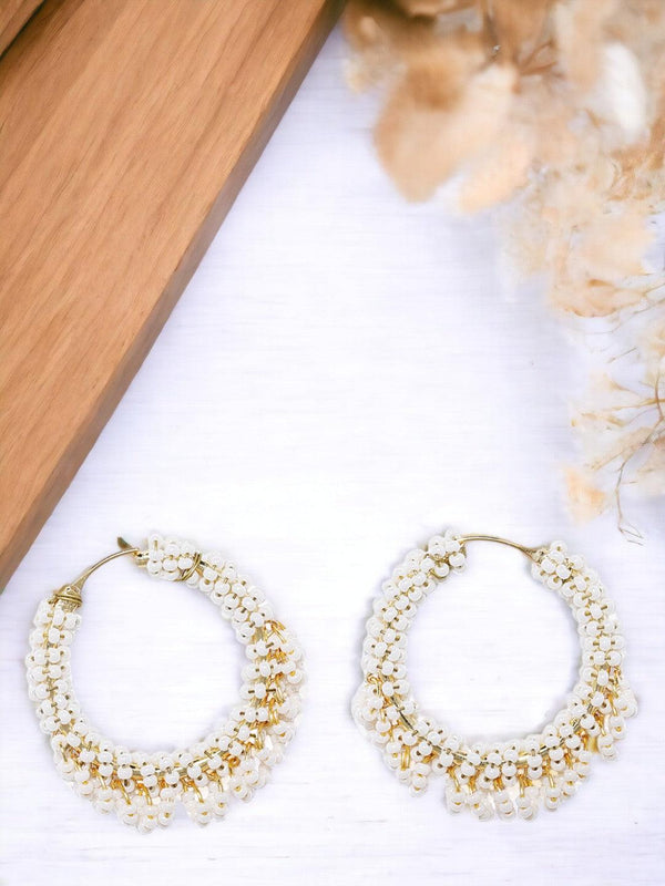 Gold-Plated Circular Hoop Earrings - Trendisia