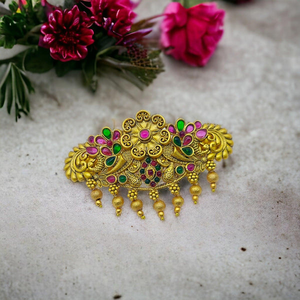 Matte Gold Plated Antique Design Hair Clip/Hair Barrette - Trendisia