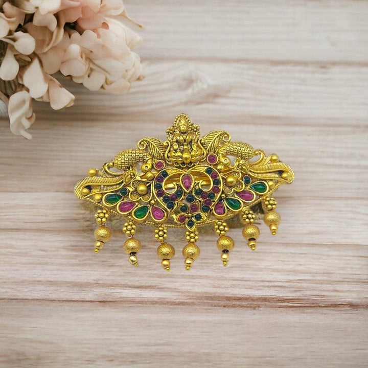 Matte Gold Plated Temple Design Hair Clip/Hair Barrette - Trendisia