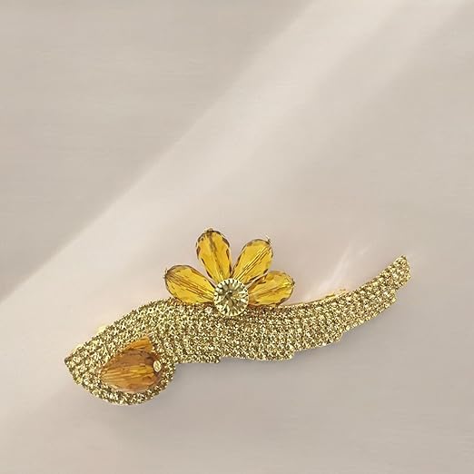 Gold Plated Hair Clip with Rhinestone