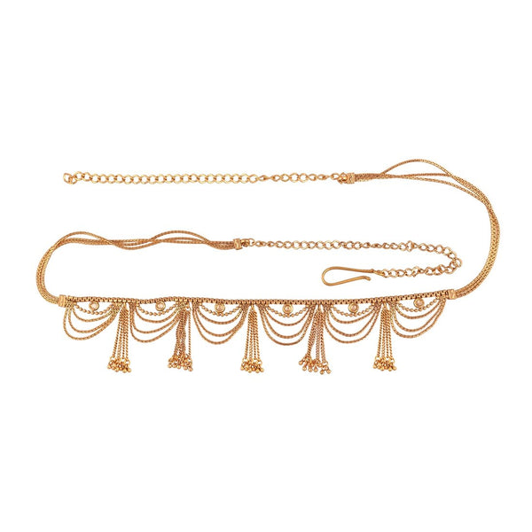 Elegant Gold Plated Belly Chain with Tassel Detailing