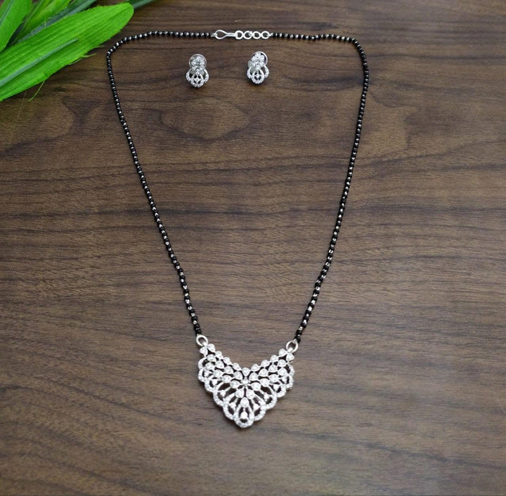 Brass Silver Plated Mangalsutra - Trendisia