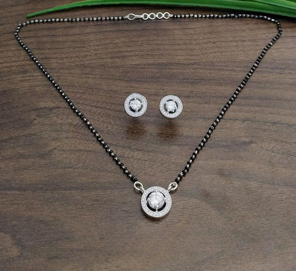 Brass Silver Plated Mangalsutra - Trendisia