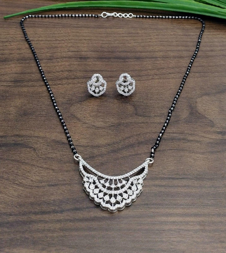 Brass Silver Plated Mangalsutra - Trendisia