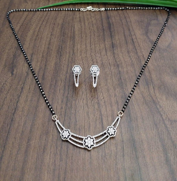 Brass Silver Plated Mangalsutra - Trendisia