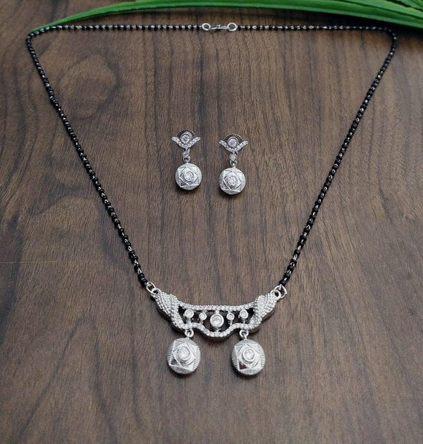 Brass Silver Plated Mangalsutra - Trendisia