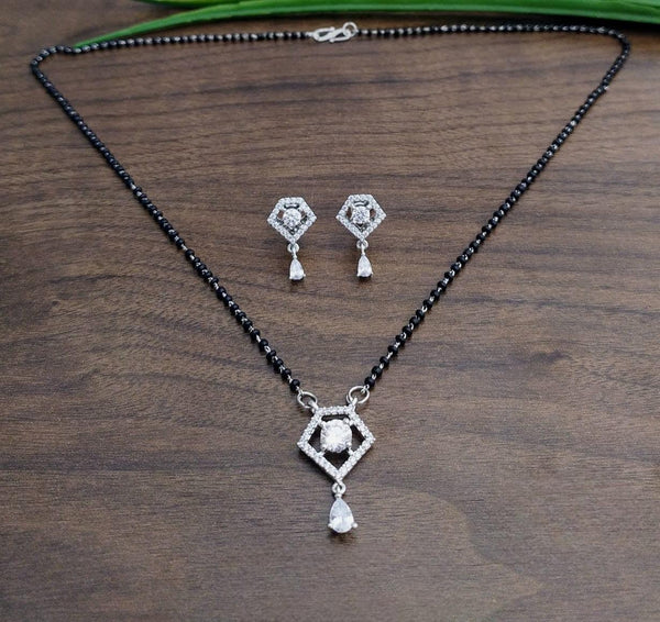 Brass Silver Plated Mangalsutra - Trendisia