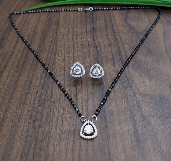 Brass Silver Plated Mangalsutra - Trendisia