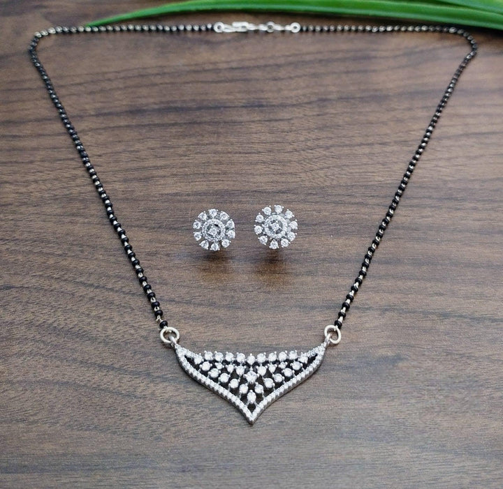 Brass Silver Plated Mangalsutra - Trendisia