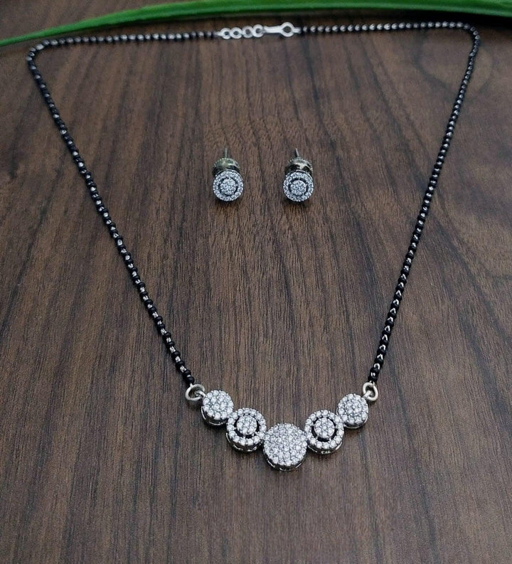 Brass Silver Plated Mangalsutra - Trendisia