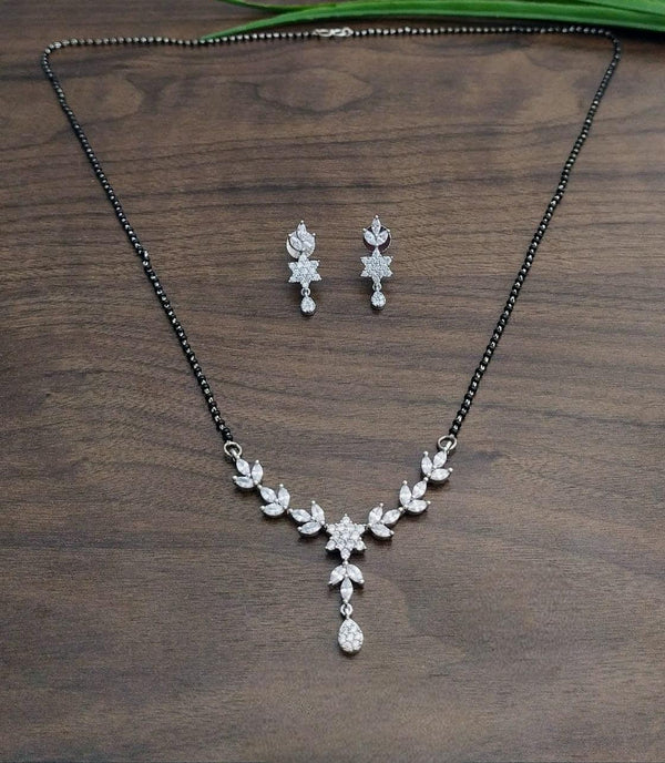 Brass Silver Plated Mangalsutra - Trendisia