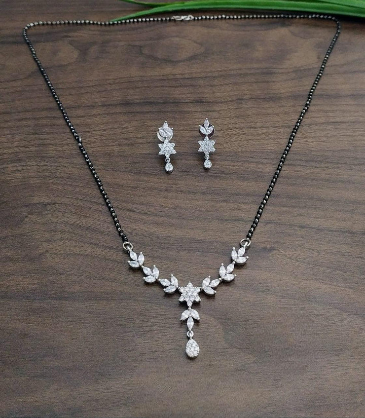 Brass Silver Plated Mangalsutra - Trendisia