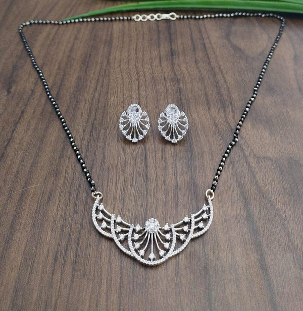 Brass Silver Plated Mangalsutra - Trendisia