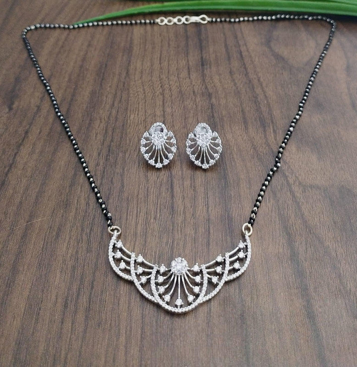 Brass Silver Plated Mangalsutra - Trendisia