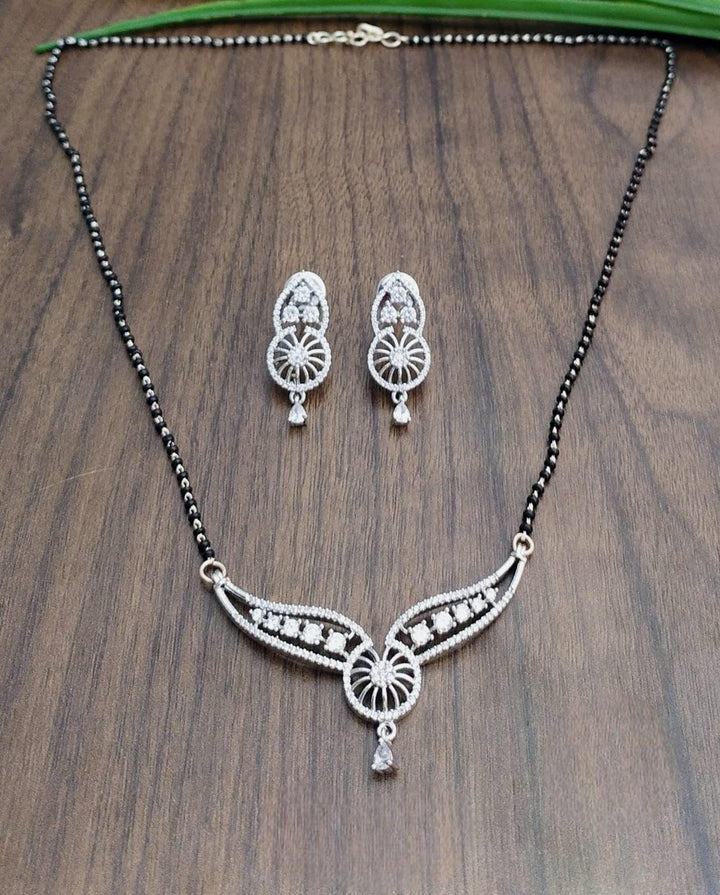 Brass Silver Plated Mangalsutra - Trendisia