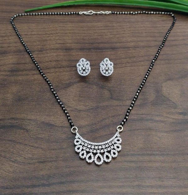 Brass Silver Plated Mangalsutra - Trendisia