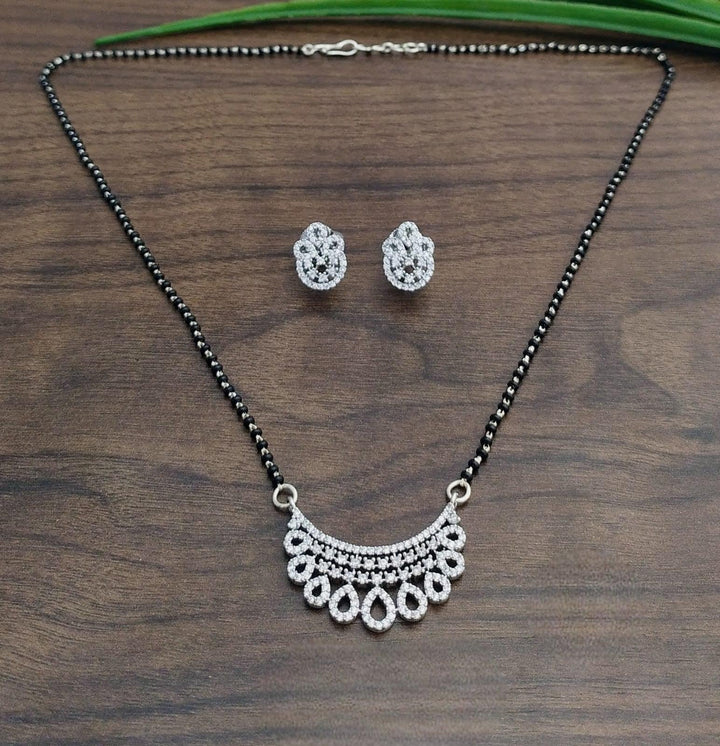 Brass Silver Plated Mangalsutra - Trendisia