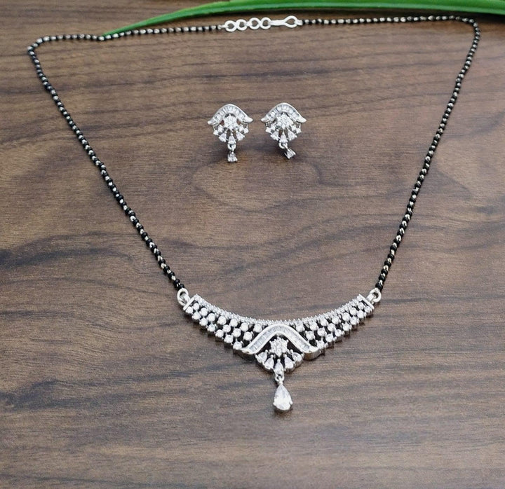 Brass Silver Plated Mangalsutra - Trendisia