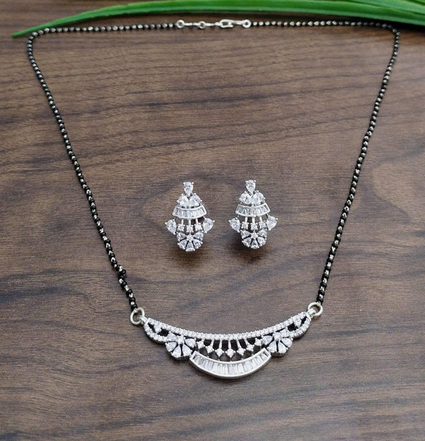 Brass Silver Plated Mangalsutra - Trendisia