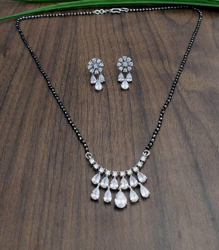 Brass Silver Plated Mangalsutra - Trendisia