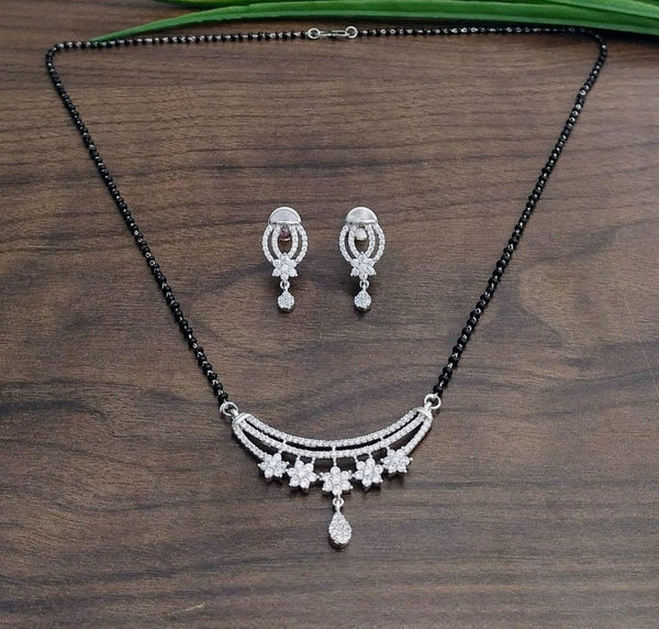 Brass Silver Plated Mangalsutra - Trendisia
