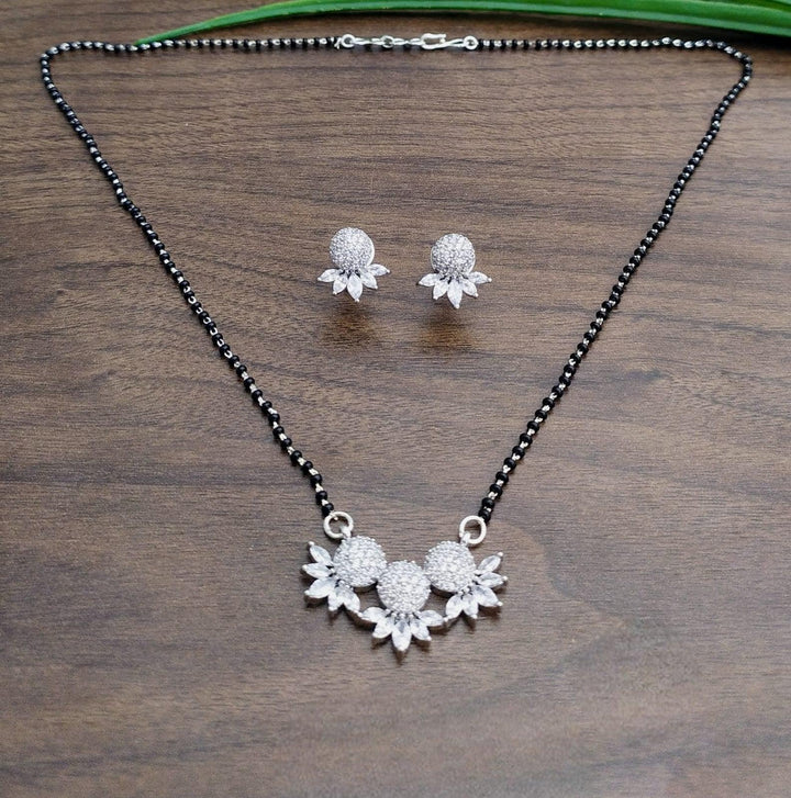 Brass Silver Plated Mangalsutra - Trendisia