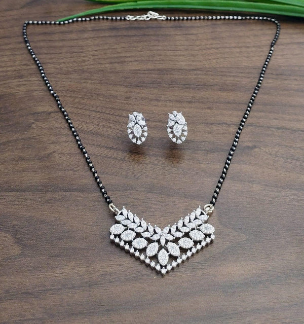 Brass Silver Plated Mangalsutra - Trendisia