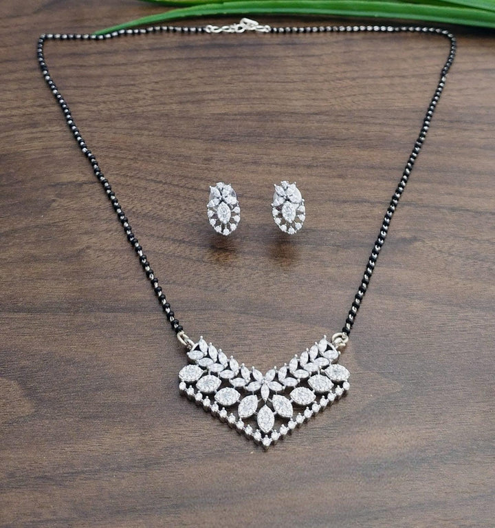 Brass Silver Plated Mangalsutra - Trendisia