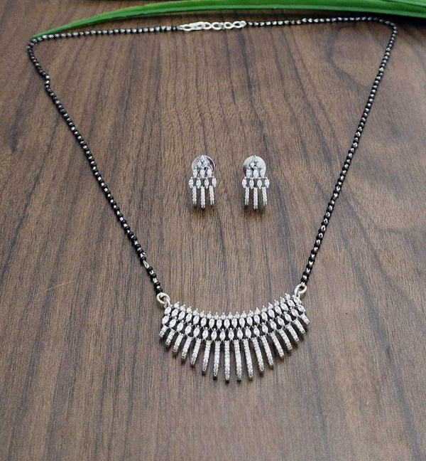 Brass Silver Plated Mangalsutra - Trendisia