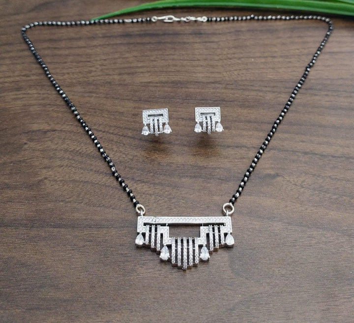 Brass Silver Plated Mangalsutra - Trendisia