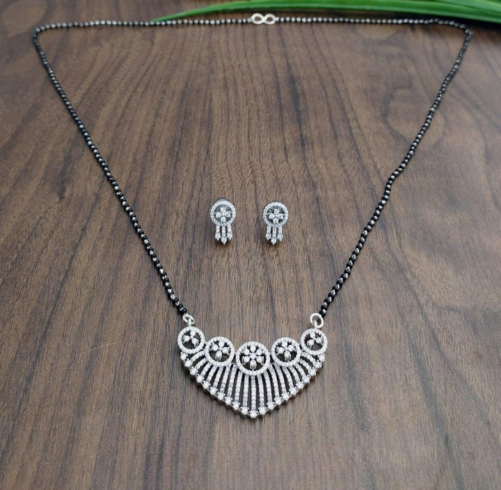 Brass Silver Plated Mangalsutra - Trendisia