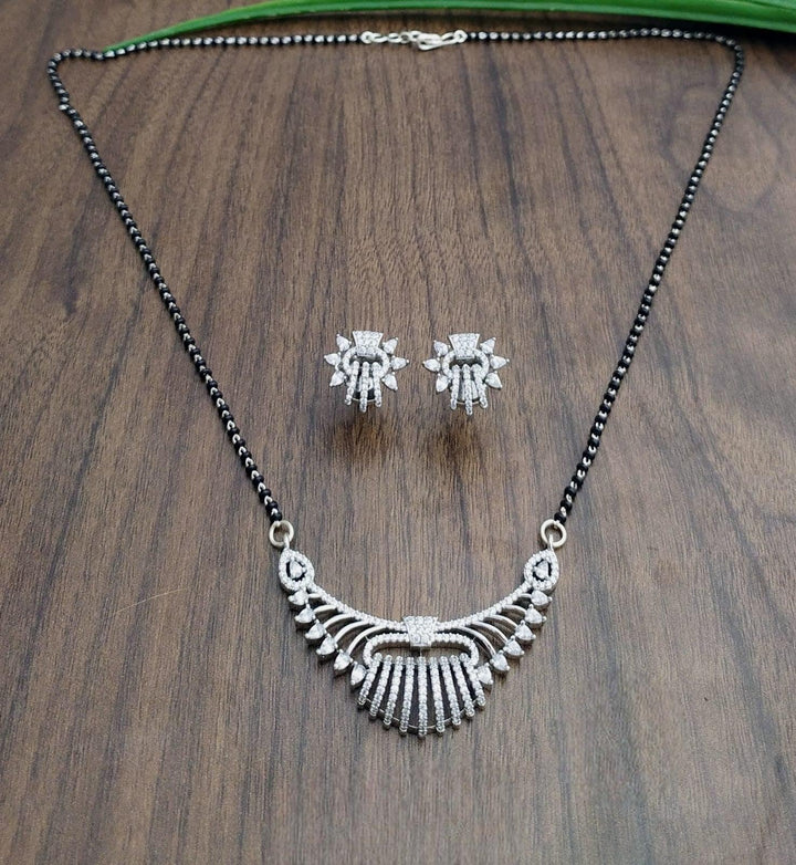 Brass Silver Plated Mangalsutra - Trendisia