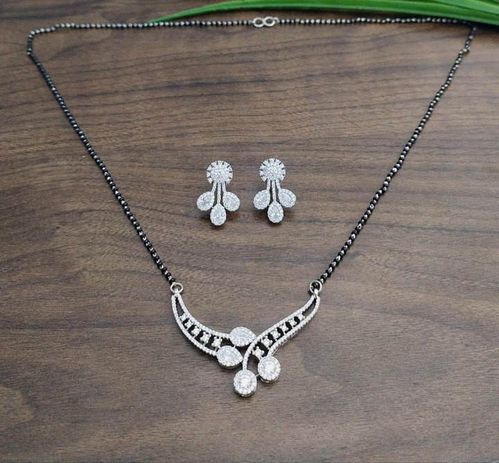 Brass Silver Plated Mangalsutra - Trendisia