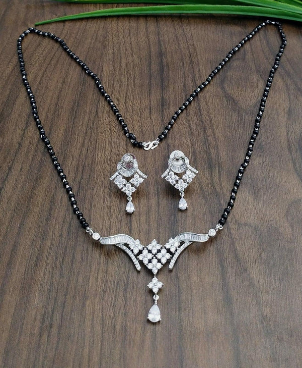 Brass Silver Plated Mangalsutra - Trendisia