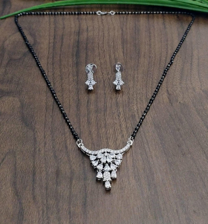 Brass Silver Plated Mangalsutra - Trendisia